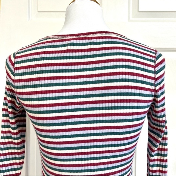 Abercrombie & Fitch stripes square neck Long Sleeve Top women’s size S - Picture 9 of 9